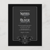 バジェットブラック&ホワイトゴシックQRコードウェディング招待 (正面)