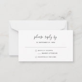 バジェットブラック&ホワイトシンプルボヘミアンRSVP結婚's ノートカード (正面)