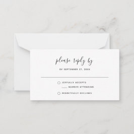 バジェットブラック&ホワイトシンプルボヘミアンRSVP結婚's ノートカード