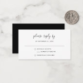 バジェットブラック&ホワイトシンプルボヘミアンRSVP結婚's ノートカード (正面/裏面インサイチュ)