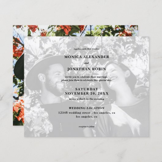 バジェットブラック&ホワイトフォトランドスケープ結婚ズ (正面/裏面)