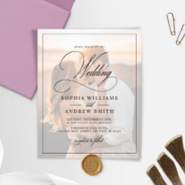 バジェットブラック&ホワイトフォト結婚式招待状