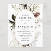 バジェットブラック&ホワイトフローラビーチズ結婚ズ チラシ (正面)