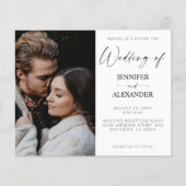 バジェットブラック&ホワイト書道シンプルの結婚 (正面)