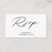 バジェットブラック&ホワイト書道2SM食事RSVP エンクロージャーカード (正面)