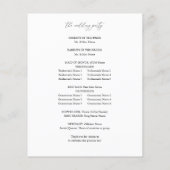 バジェットブラック&ホワイト結婚フロアーの式プログラム (裏面)