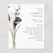 バジェットブラック&ホワイト結婚フロアーの式プログラム (正面)