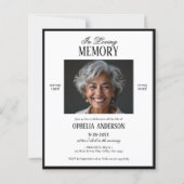 バジェットブラック&ホワイト2写真の葬儀招待状 (正面)