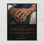 バジェットブラック&金ゴールド写真結婚ズありがとう (裏面)