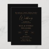 バジェットブラック&金ゴールド結婚ズお祝い (正面/裏面)