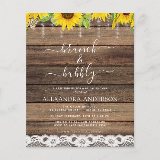 バジェットブランチ&バブリーブライダルシャワーサンフラワー (正面)