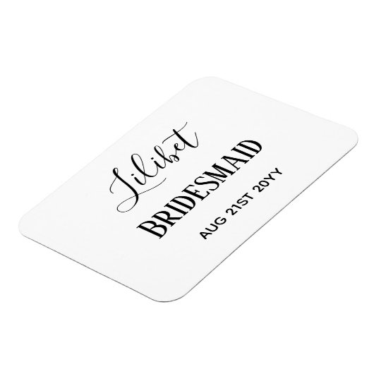 バジェットブリデスメイドブライダルパーティギフト白黒 マグネット (左側)