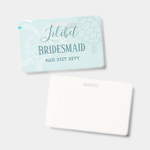 バジェットブリーズメイドブライダルパーティギフトウミガメ バッジ (Front & Back)