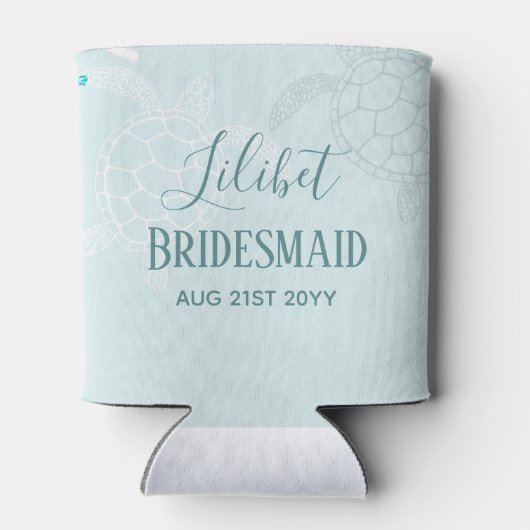 バジェットブリーズメイドブライダルパーティギフトウミガメ 缶クーラー (裏面)