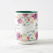バジェットブリーズメイドブライダルパーティギフトピンクフローラ ツートーンマグカップ (中央)