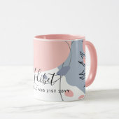 バジェットブリーズメイドブライダルパーティギフトピンクブルー マグカップ (正面右)