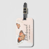 バジェットブリーズメイドブライダルパーティギフト蝶 ラゲッジタグ (正面縦)