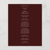 バジェットブルガンディアゲート金ゴールドグリッター結婚式 プログラム (裏面)