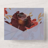 バジェットブルガンディオレンジ秋結婚フローラ オールインワン招待状 (裏面)