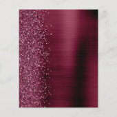 バジェットブルガンディグラムグリッター結婚式招待状 (裏面)