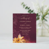 バジェットブルガンディサンフラワー結婚式招待状 (スタンド正面)