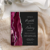 バジェットブルガンディシルバーアゲートダークウェディング招待