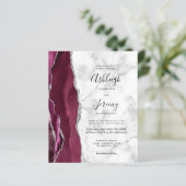バジェットブルガンディシルバーゲート大理石結婚式の招待 (スタンド正面)