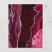 バジェットブルガンディシルバーゲート大理石結婚式の招待 (裏面)