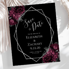 バジェットブルガンディシルバーフローラブラック結婚ズ