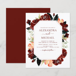 バジェットブルガンディネイビーブルーエレガントフローラ