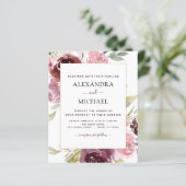 バジェットブルガンディピンクフローラ結婚式招待状 (スタンド正面)