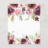 バジェットブルガンディピンクフローラ結婚式招待状 チラシ (裏面)