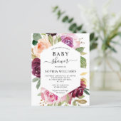 バジェットブルガンディフレームベビーシャワー招待状 (スタンド正面)