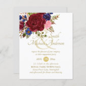 バジェットブルガンディブルーピンクローズ結婚ズ婚約 (正面/裏面)