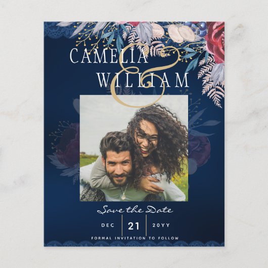 バジェットブルガンディブルー結婚フローラレ救ースのDATE チラシ (正面)