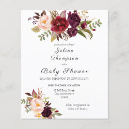 バジェットブルガンディマルサラフローラベビーシャワー