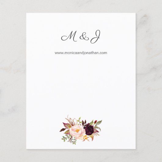 バジェットブルガンディマルサラ&ピンク結婚フローラ (裏面)