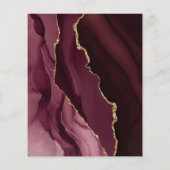 バジェットブルガンディレッド金ゴールドアゲート結婚式招待状 (裏面)