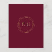 バジェットブルガンディローレルガーランド結婚式招待状 (裏面)