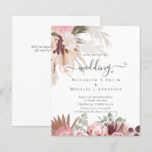 バジェットブルガンディワインパンパスグラス結婚トロピカル