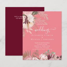 バジェットブルガンディワインパンパスグラス結婚トロピカル