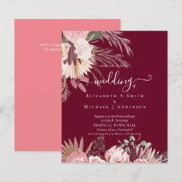 バジェットブルガンディワインパンパスグラス結婚トロピカル