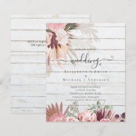 バジェットブルガンディワインパンパスグラス結婚トロピカル