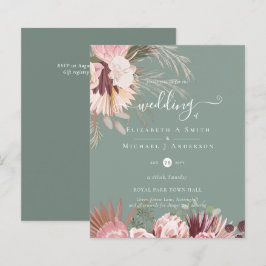 バジェットブルガンディワインパンパスグラス結婚トロピカル