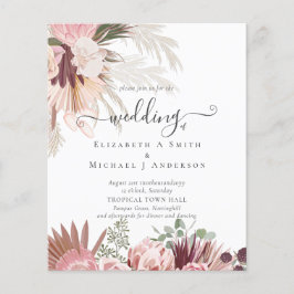 バジェットブルガンディワインパンパスグラス結婚トロピカル チラシ