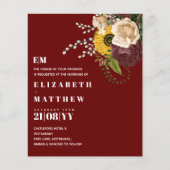 バジェットブルゴーニュひまわりフローラ結婚式の招待 (正面)