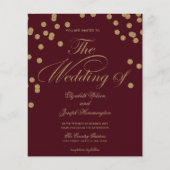 バジェットブルゴーニュグリッター紙吹雪招待状 (正面)