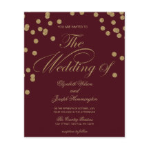 バジェットブルゴーニュグリッター紙吹雪招待状