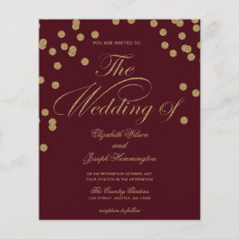 バジェットブルゴーニュグリッター紙吹雪招待状