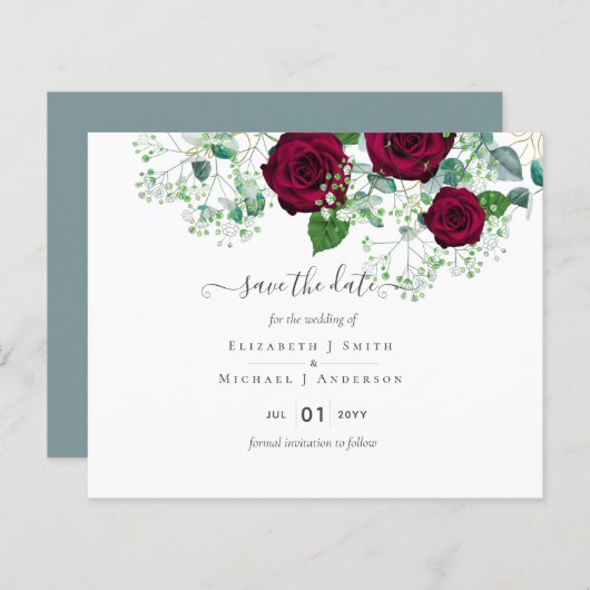 バジェットブルゴーニュバラユーカリ結婚プス (正面/裏面)